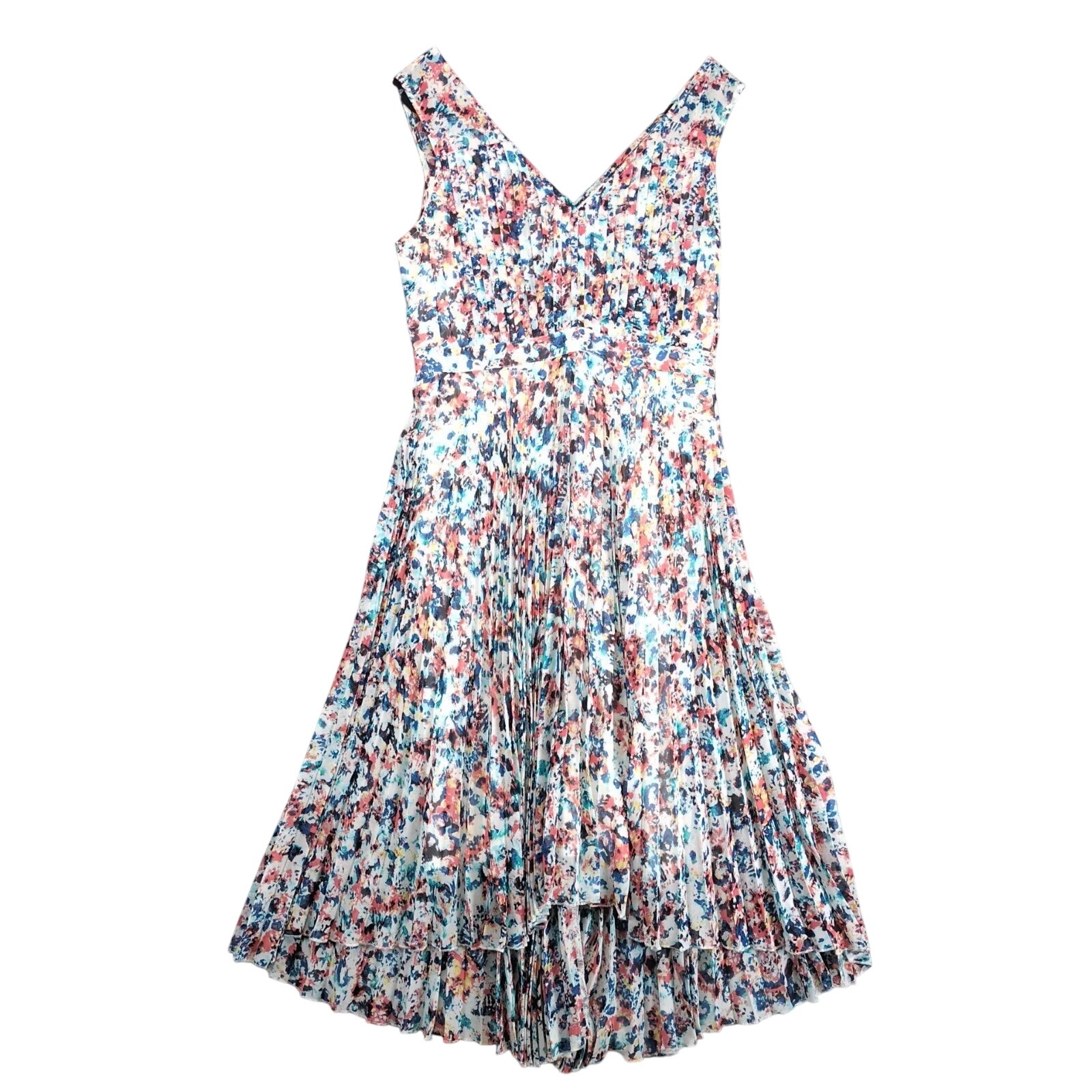 Anthropologie Plenty By Tracy Reese Morgan Pleated HighLow Dress Sz 6 Multi